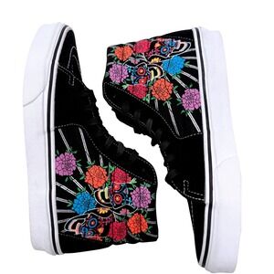 Vans Sk8-Hi Dia De Muertos Womens 8 Mens 6.5 Black New Glow In Dark Sugar Skull